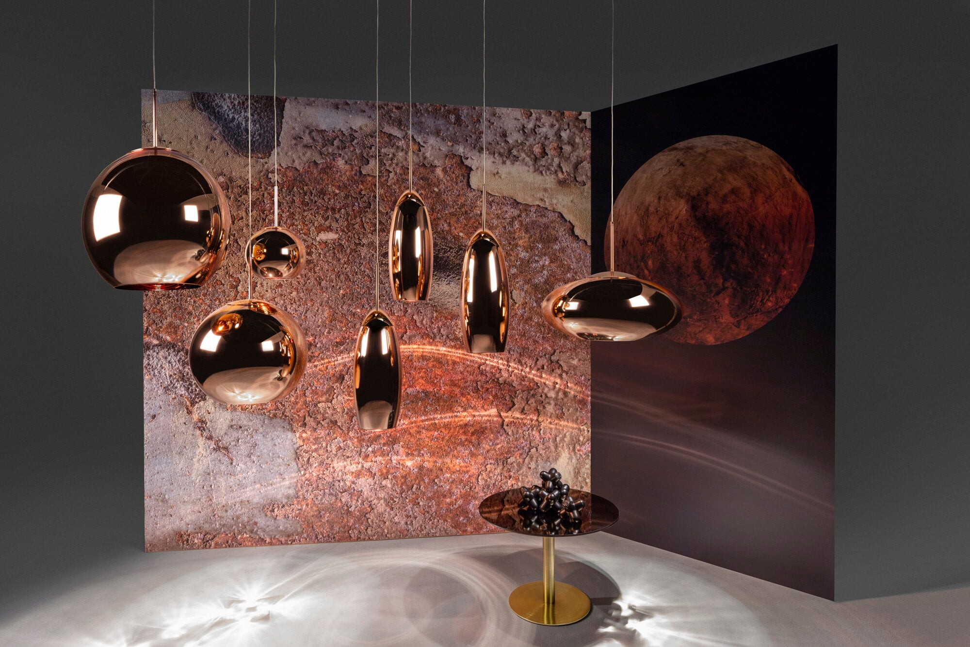 Tom Dixon Copper LED pendant, round, 25 cm | Finnish Design Shop