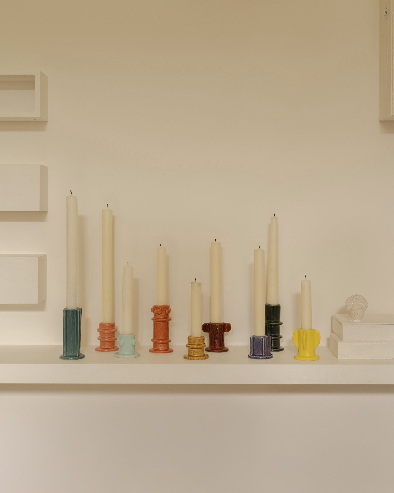 “02” Molly Stoneware Taper Candle Holders - Thumbnail 3