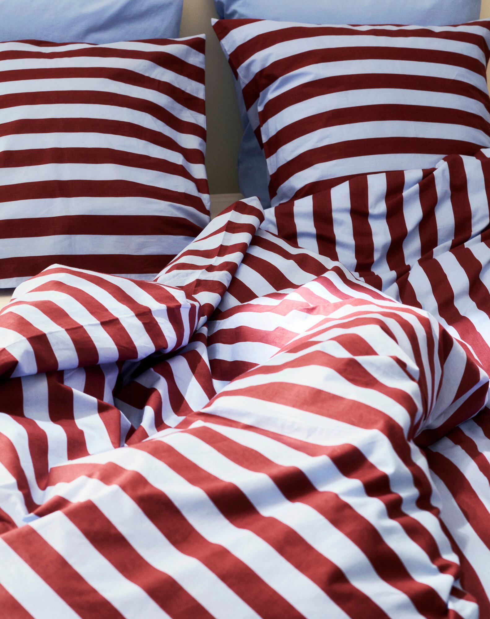HAY Été duvet cover, bordeaux - sky blue | Finnish Design Shop