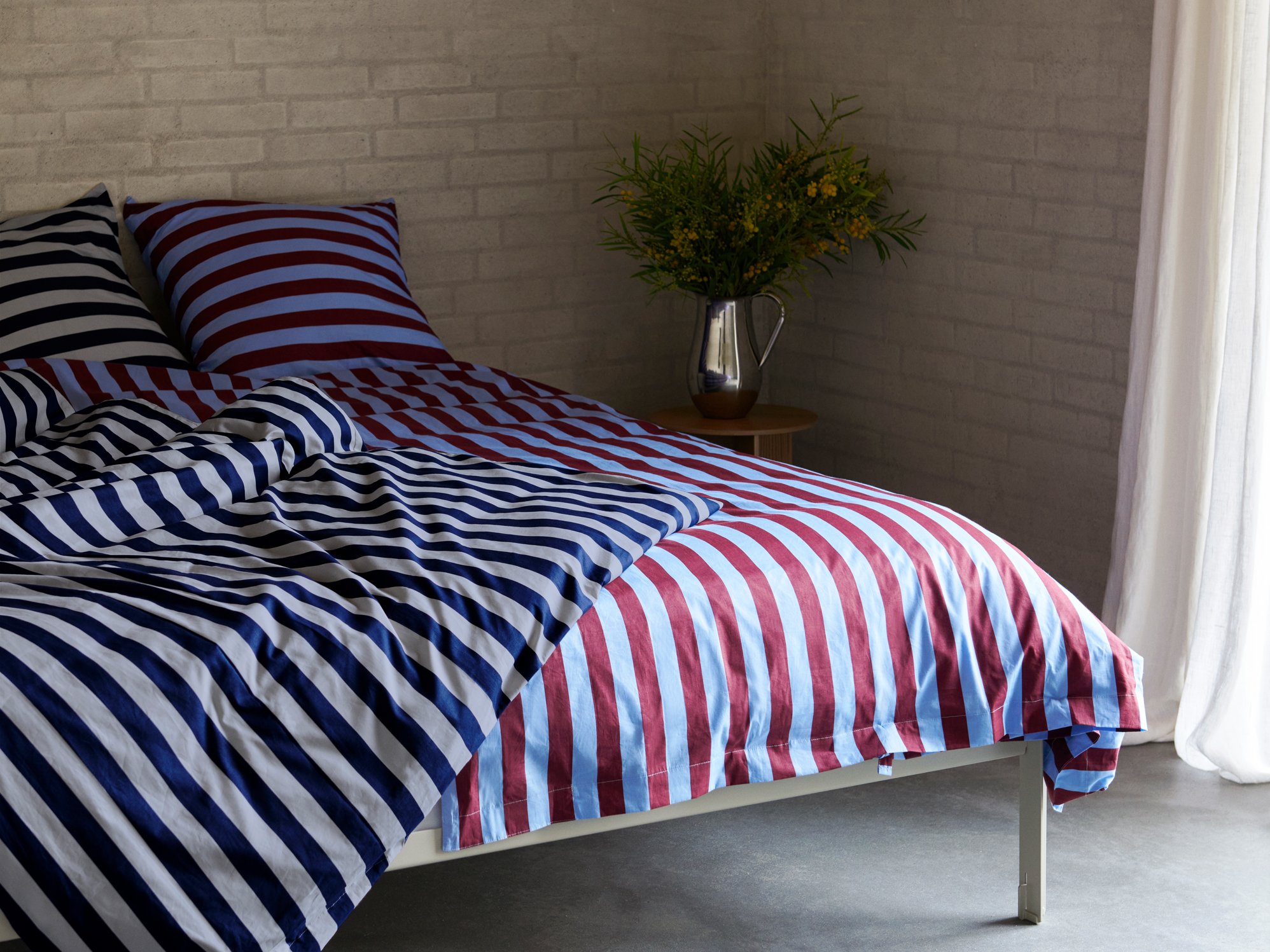 HAY Été duvet cover, bordeaux - sky blue | Finnish Design Shop