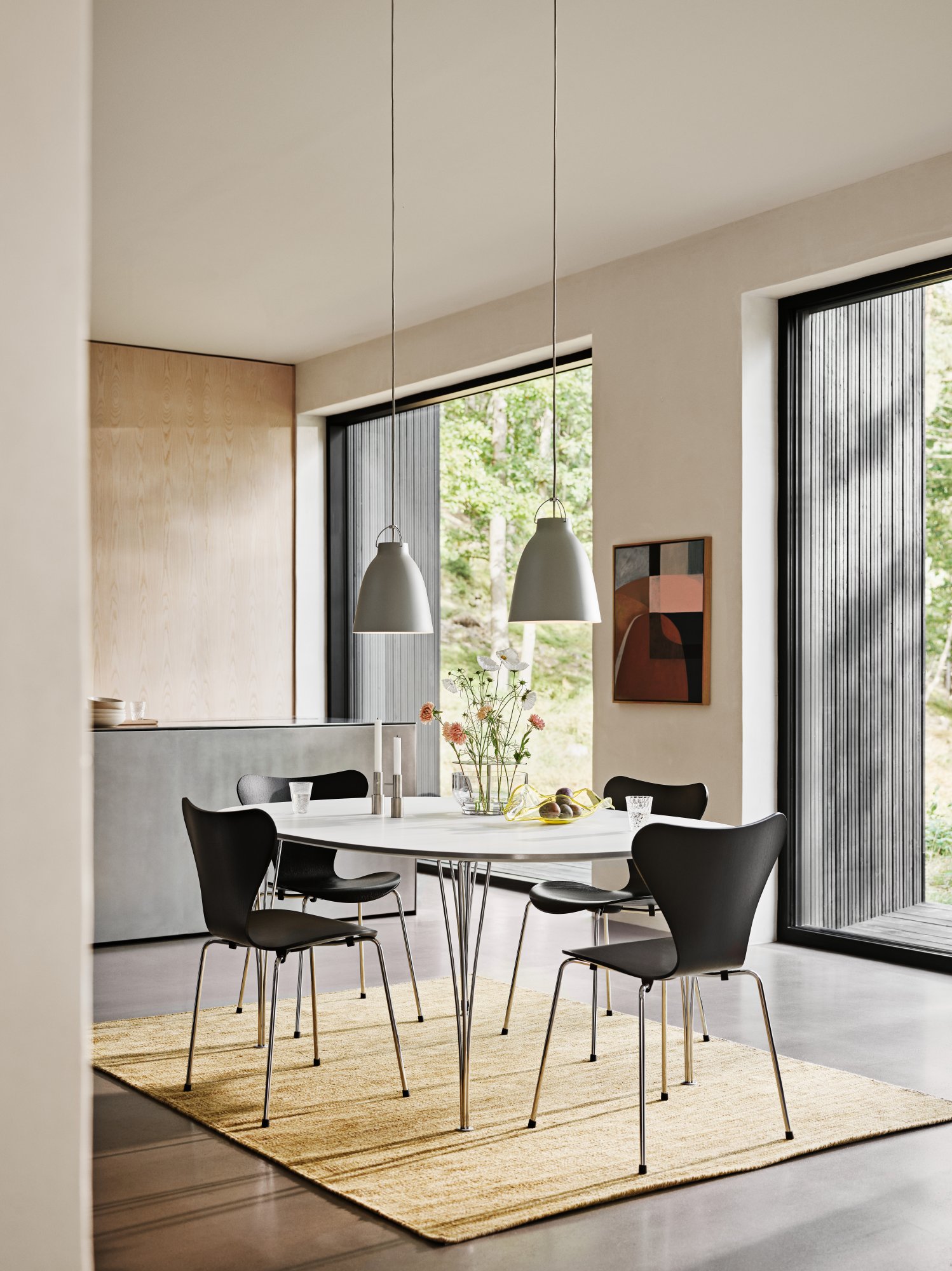 Fritz Hansen Series 7 3107 chair, chrome - black | Finnish