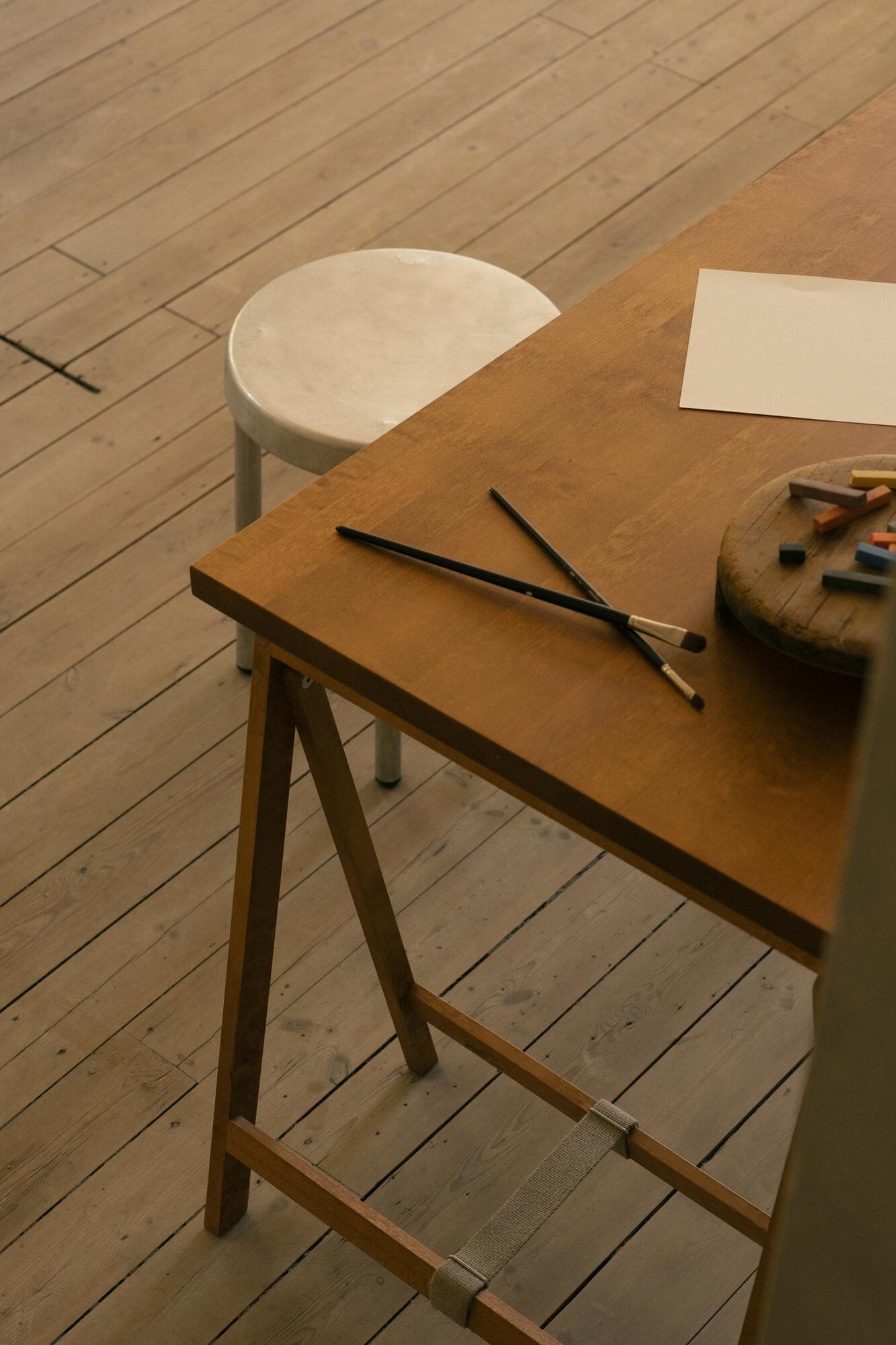 Frama Folding Flat Trestle table, warm brown birch | Finnish Design Shop UK