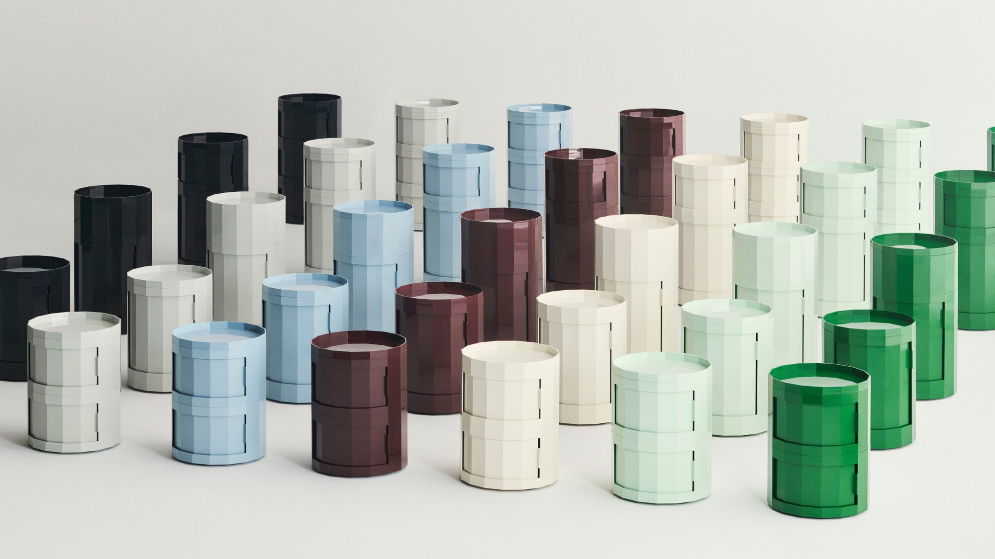 HAY Facet cabinet 30, three doors, misty blue | Finnish Design Shop