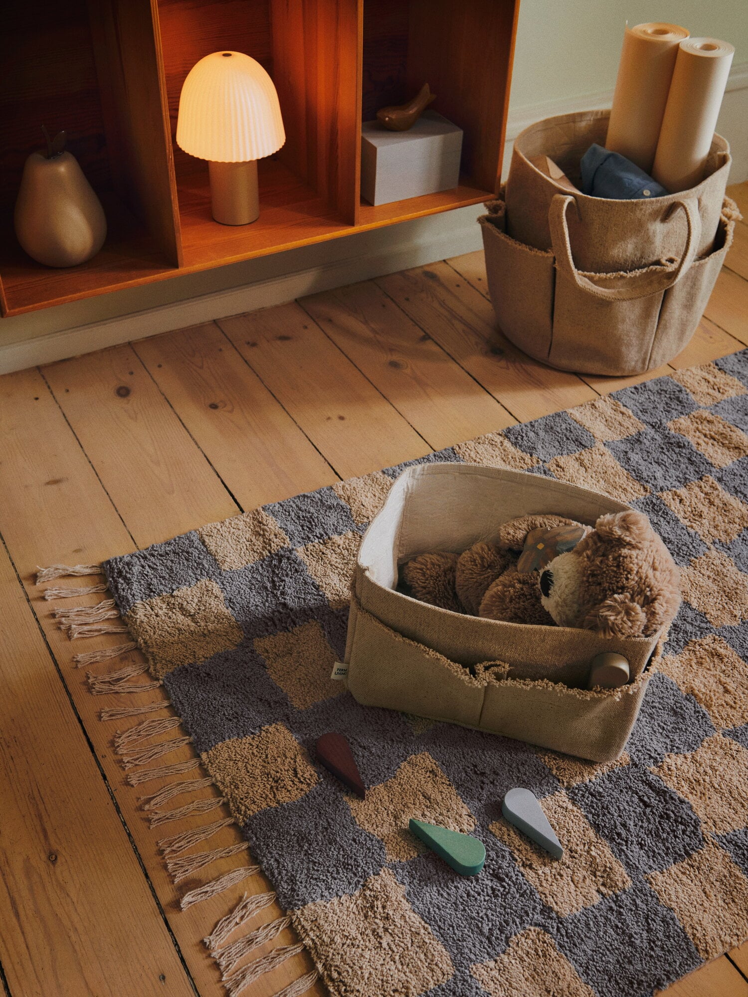 Ferm Living Mara Washable rug, 150 x 80 cm, mist blue - warm sand ...