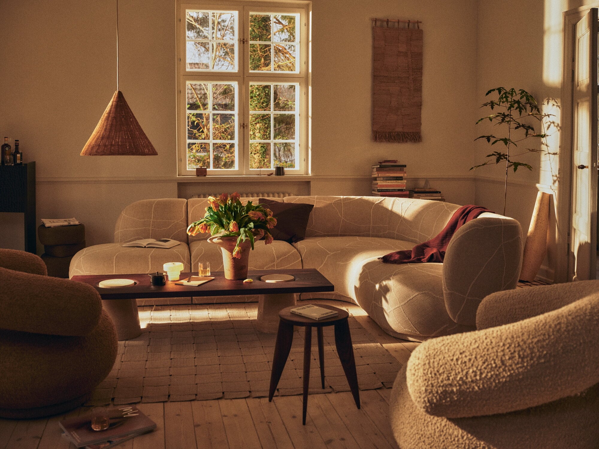 Ferm Living Feve side table, walnut | Finnish Design Shop