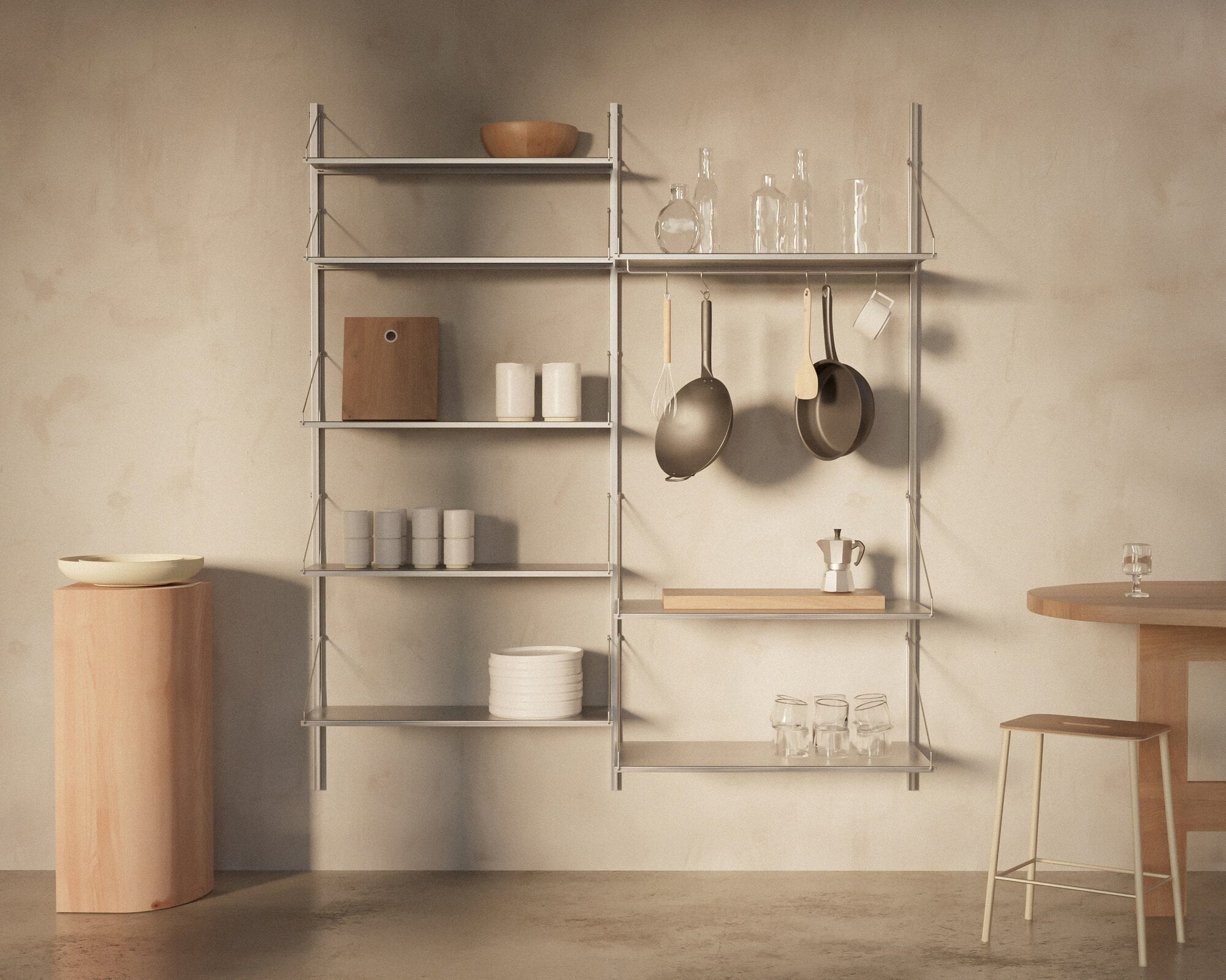 Frama Shelf Library H1852 wall shelf, stainless steel | Finnish