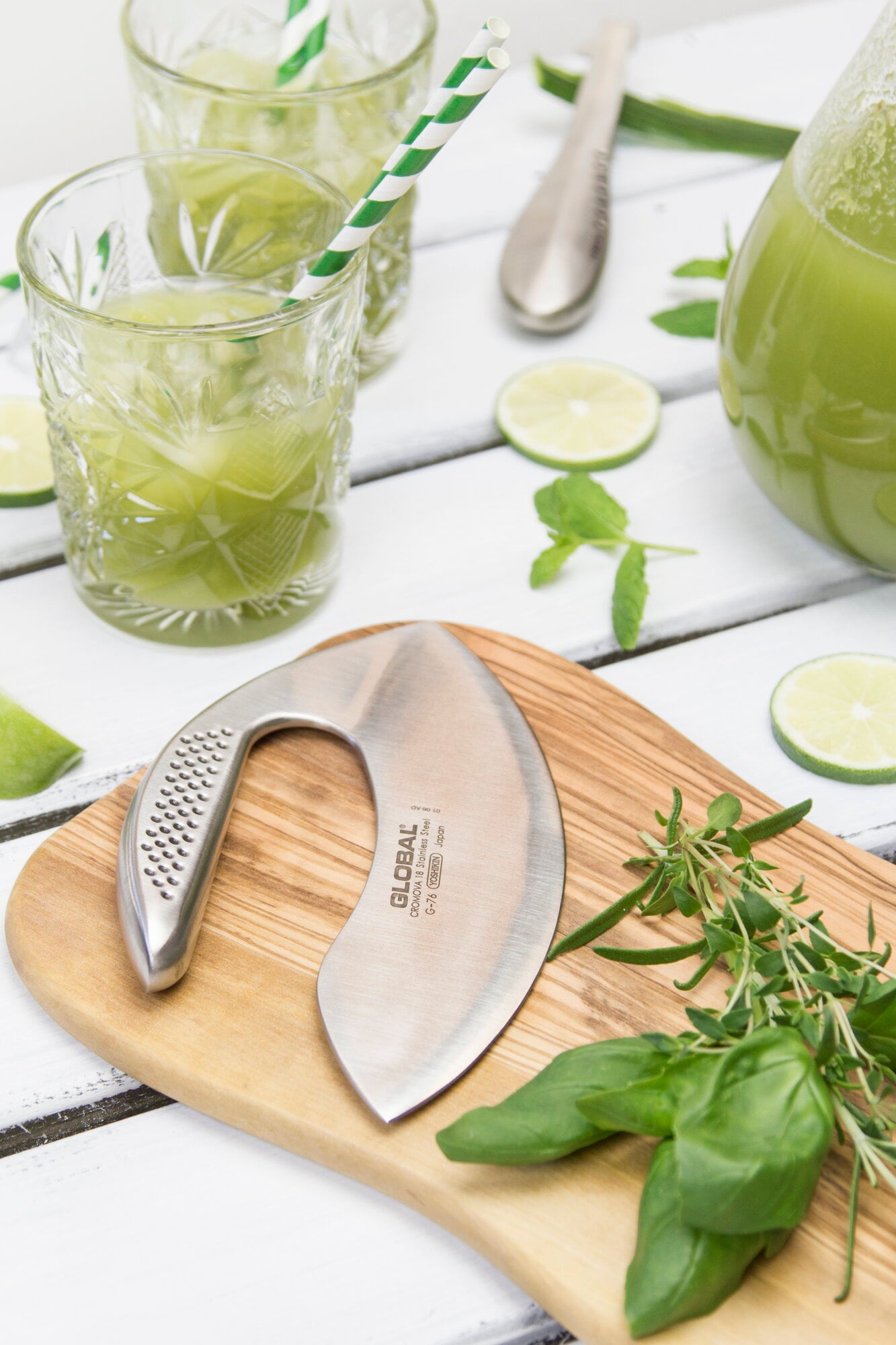 Global G-76 herb chopper, 18 cm, stainless steel | Finnish Design Shop
