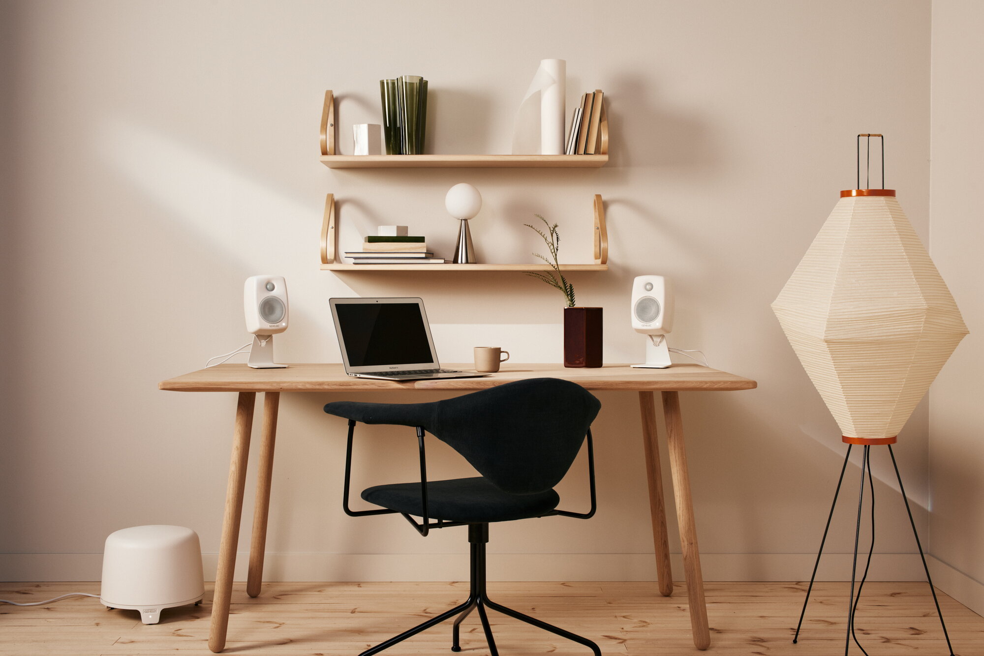 Genelec G One (B) active speaker, white | Finnish Design Shop