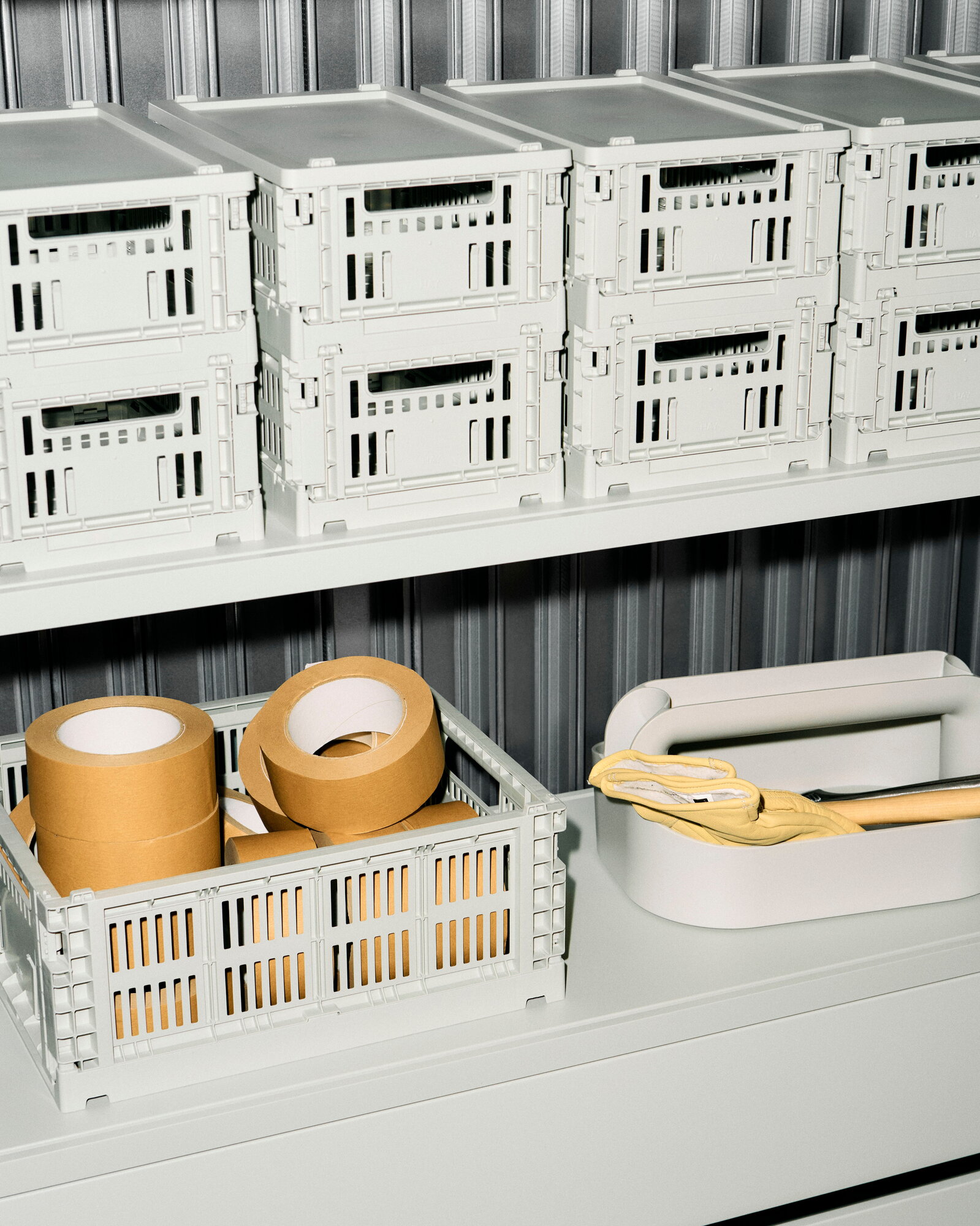 HAY Colour Crate, M, recycled plastic, grey | Finnish Design Shop