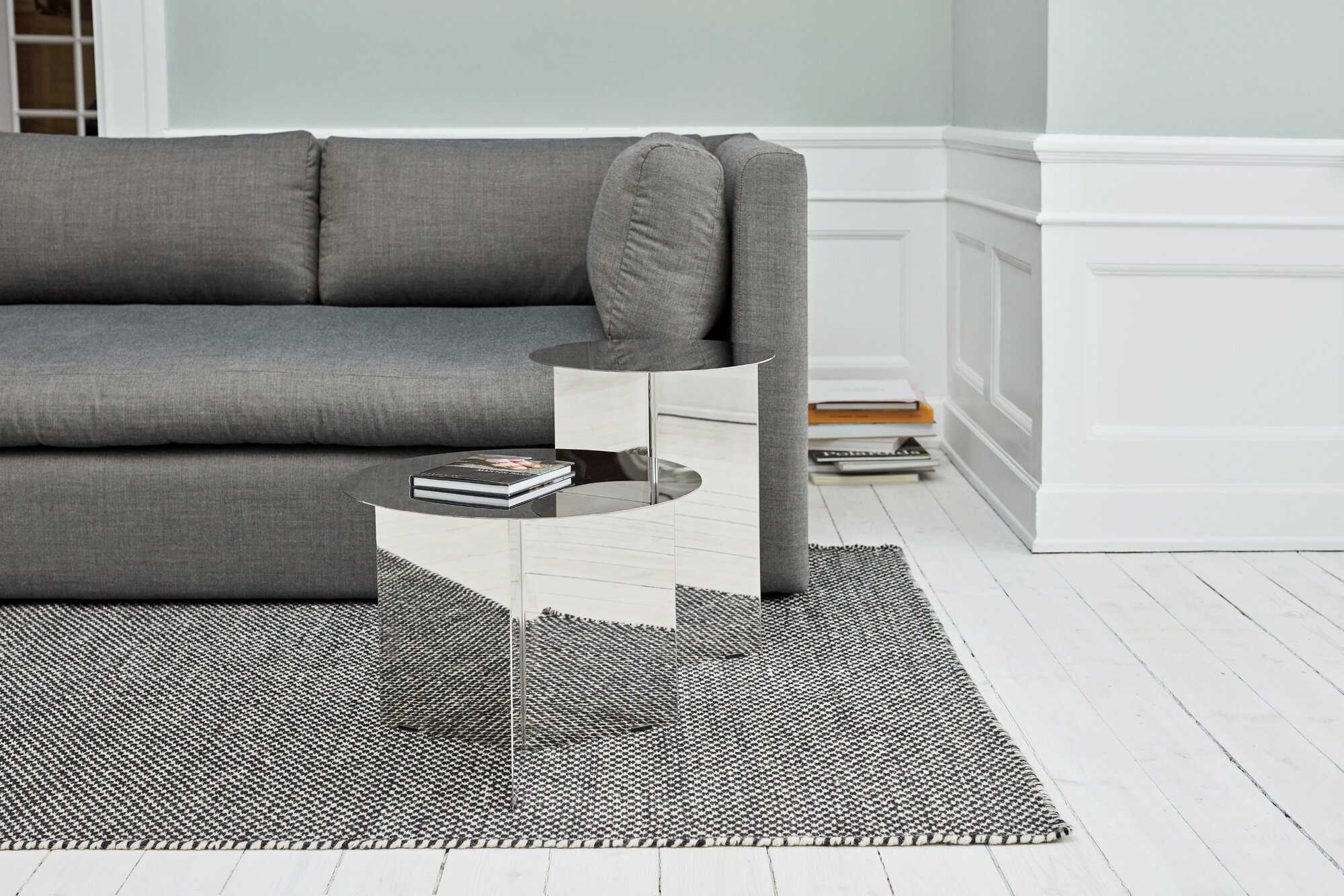HAY Slit table, 45 cm, polished steel | Finnish Design Shop