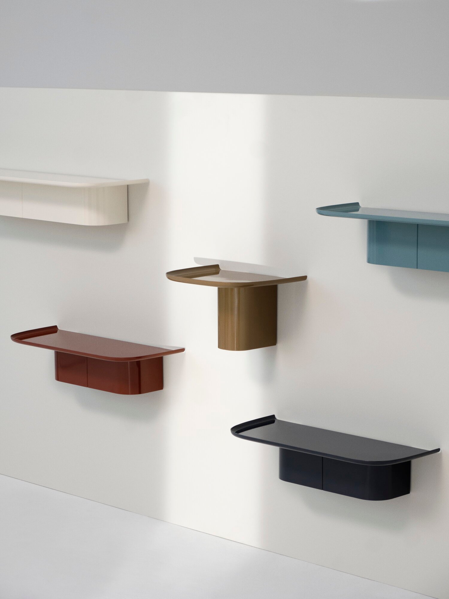 HAY Korpus shelf L, 7 hooks, sea | Finnish Design Shop