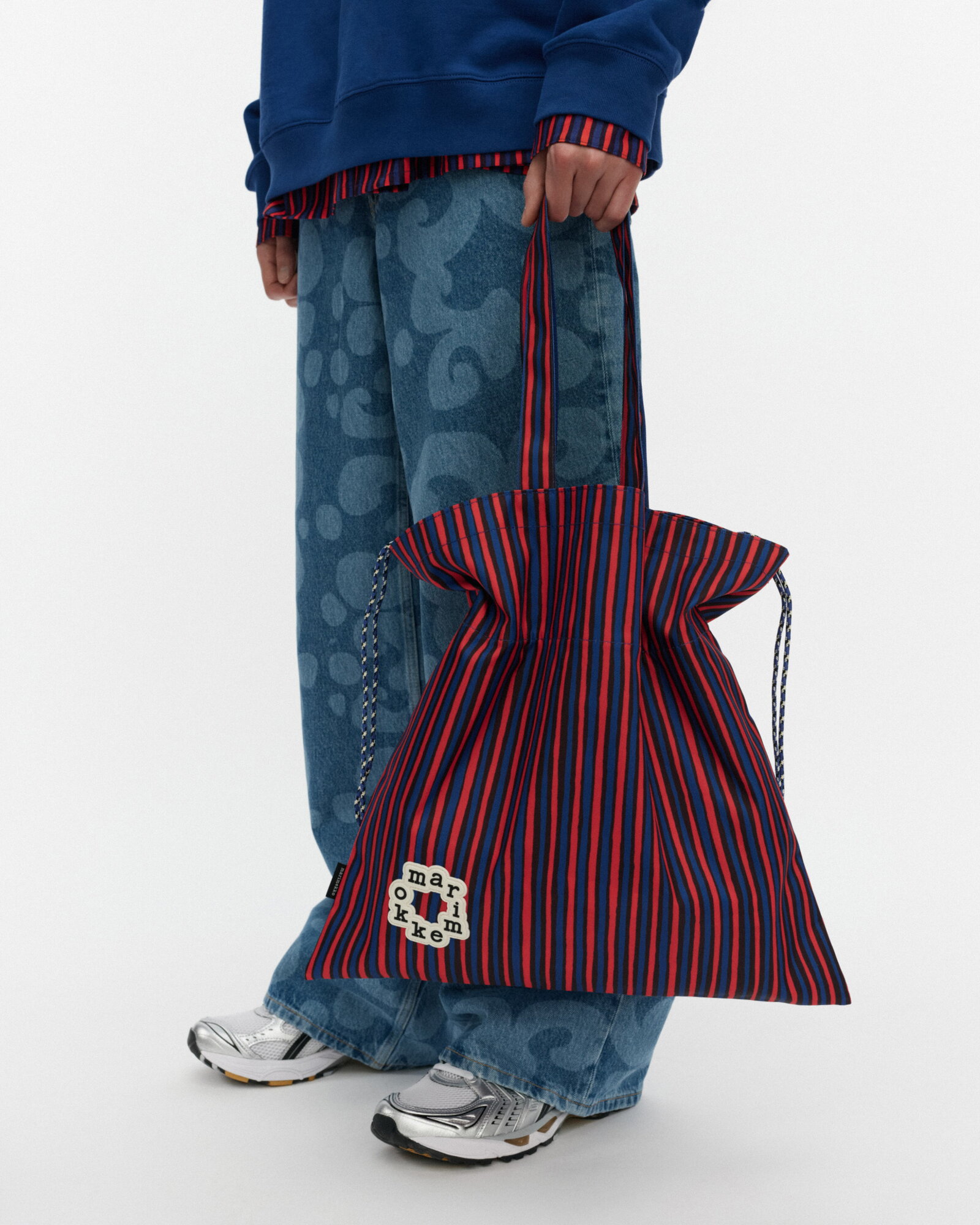 Marimekko Metka Piccolo Kioski shoulder bag, blue - red | Finnish