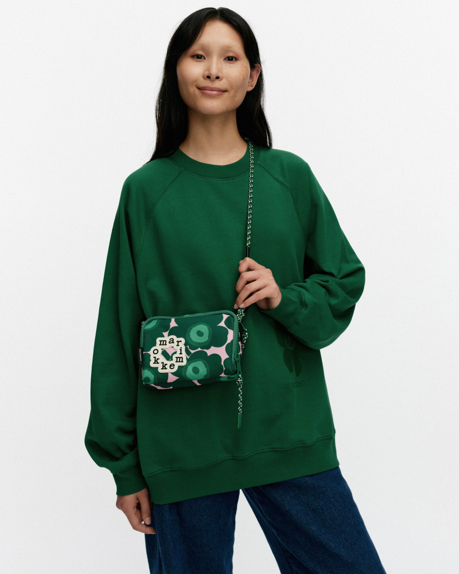 Marimekko Iloisa Mini Unikko Kioski shoulder bag, dark green