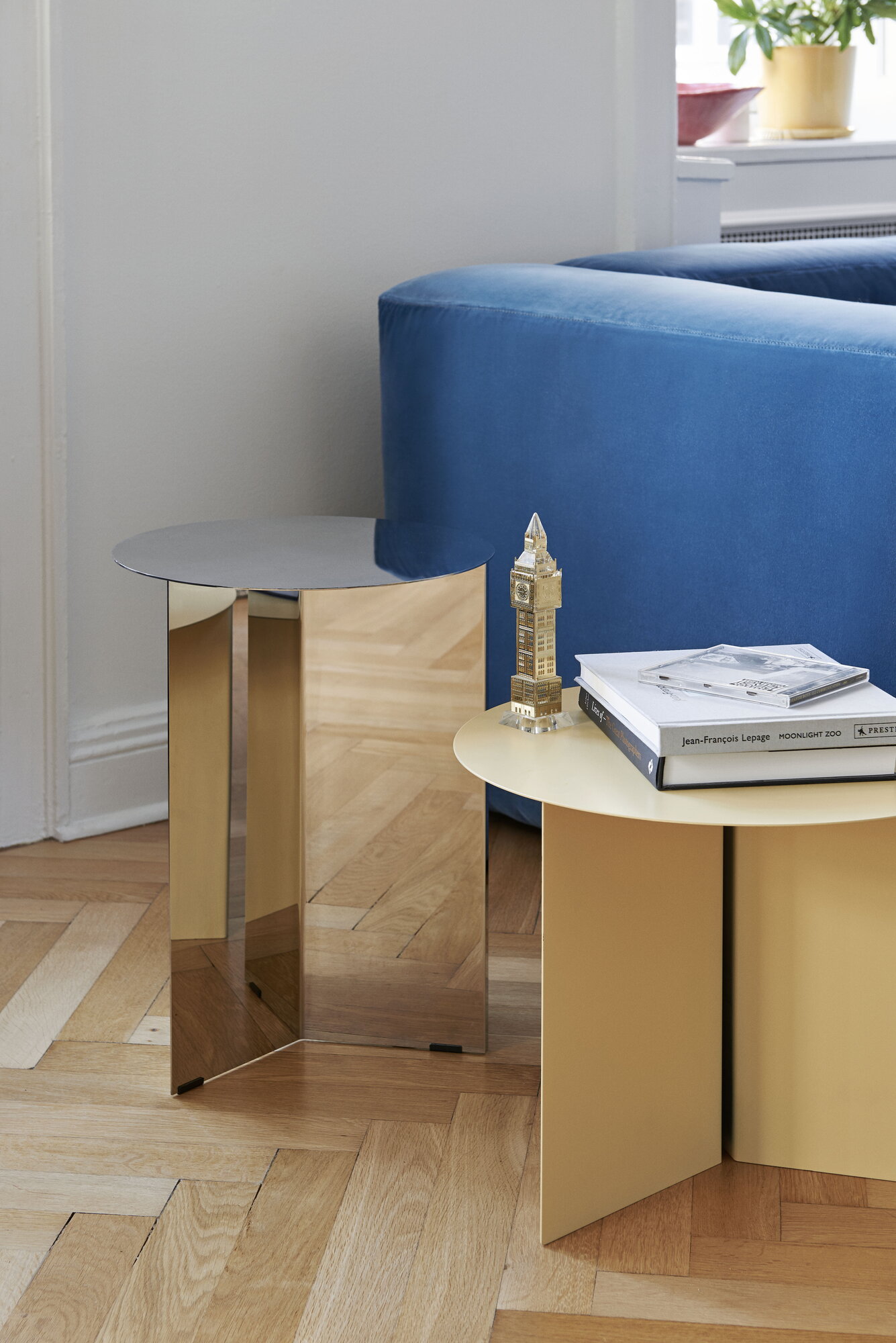 HAY Slit table, 35 cm, high, brass | Finnish Design Shop