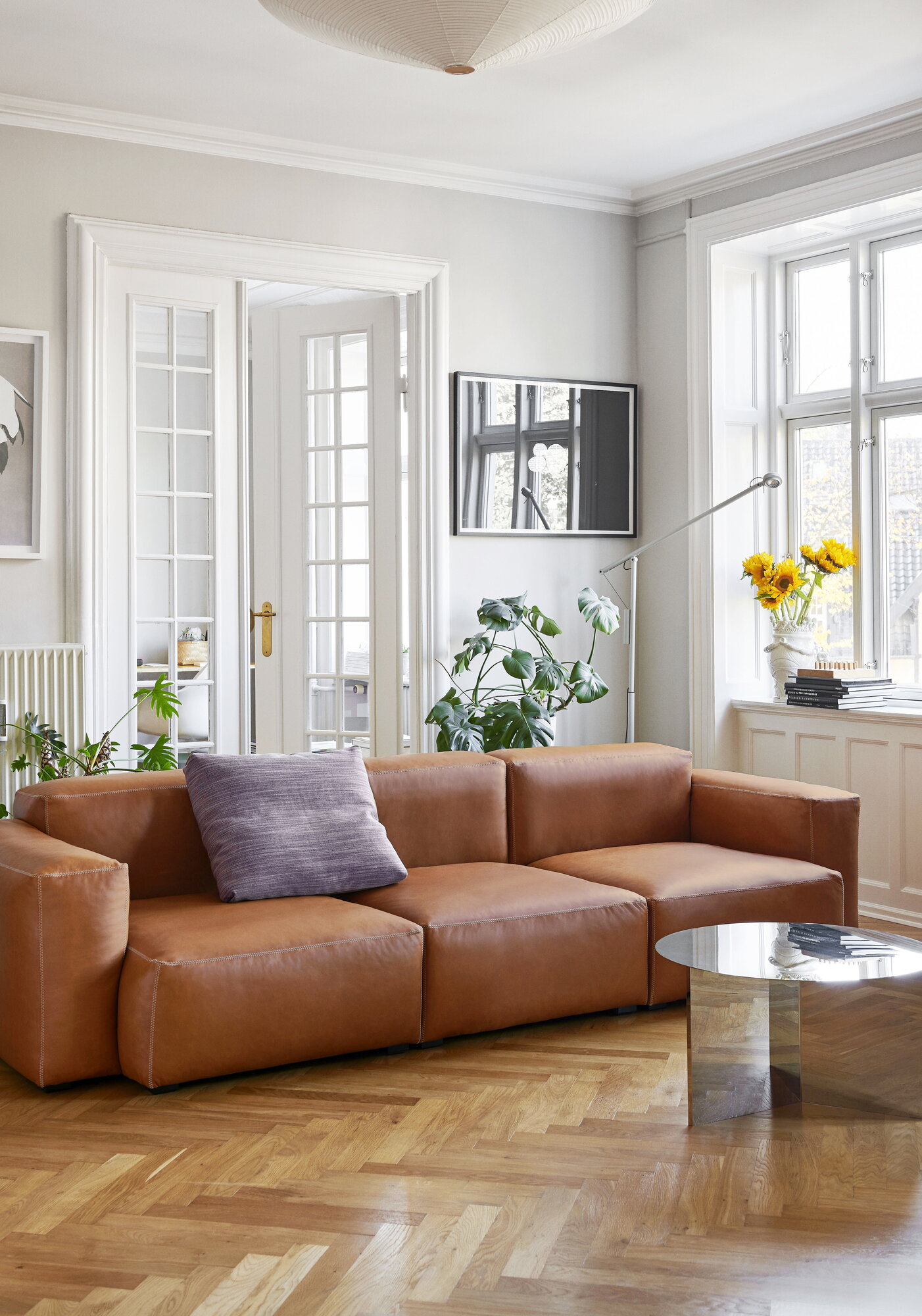 HAY Mags Soft 3-seater sofa, Comb.1 low arm, Sense 250 leather