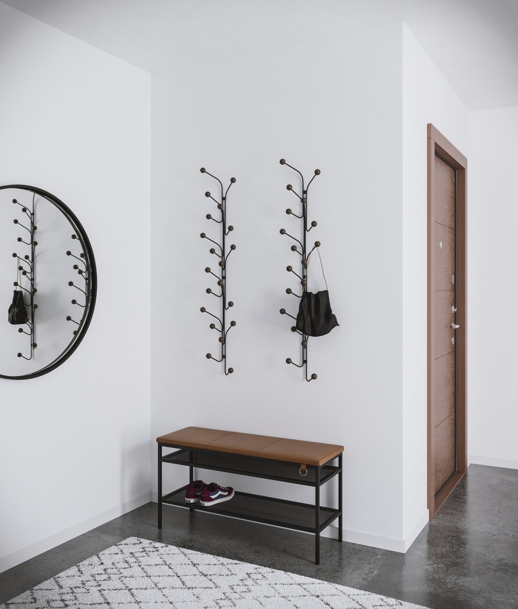 Maze Bill Vertical coat rack, black - stained ash | Finnish Design Shop