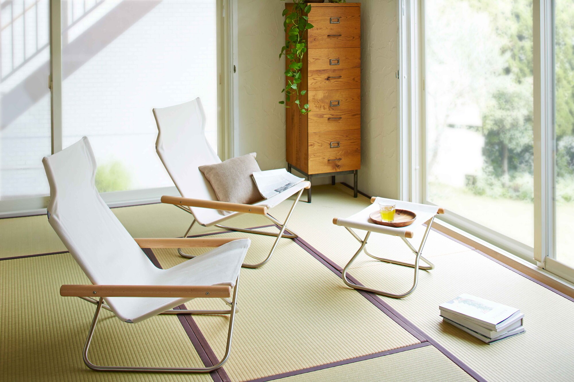 セット】Nychair X RockingとNychair X ottoman Nychair X ottoman, beech - white | Finnish Design Shop