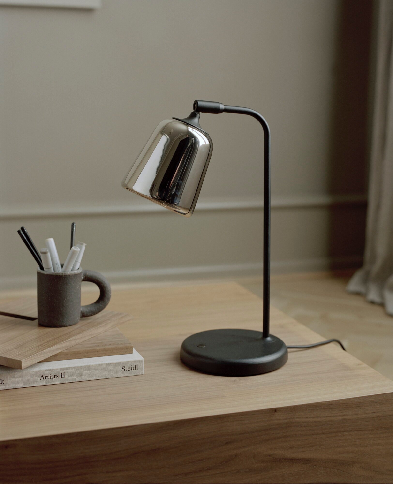 New Works Material table lamp, stainless steel | Finnish