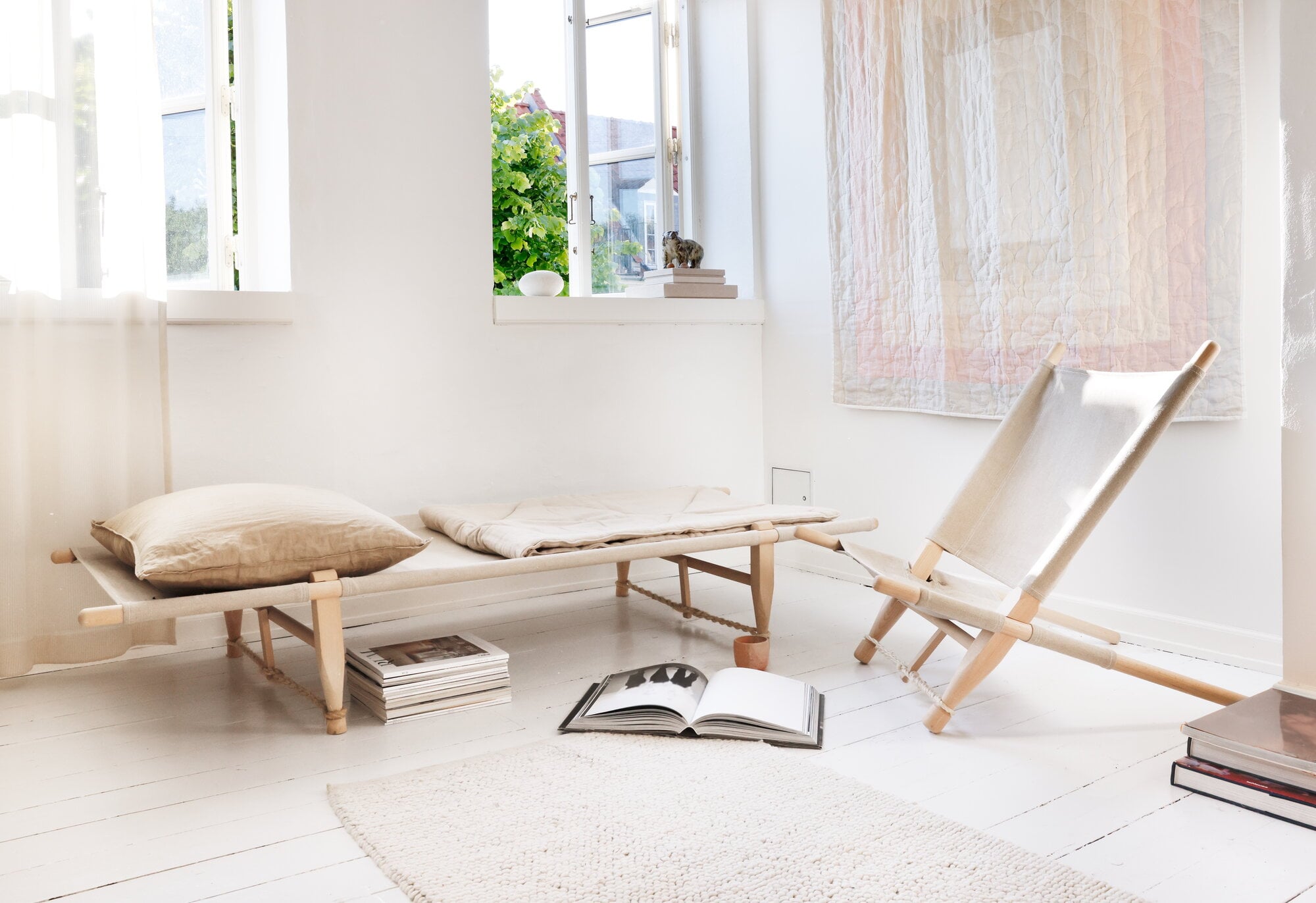Skovshoved Møbelfabrik OGK daybed, beech - linen | Finnish Design Shop