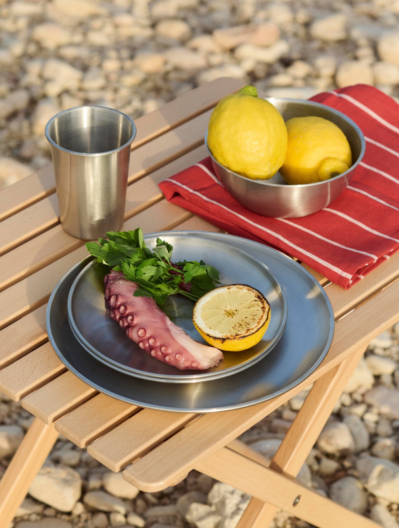 HAY Outdoor Market steel bowl with lid, M, stainless steel | Finnish ...