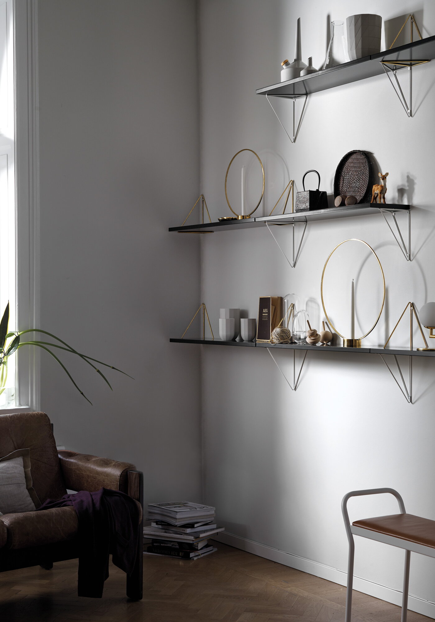 Maze Pythagoras shelf, 80 x 20 cm, black | Finnish Design Shop