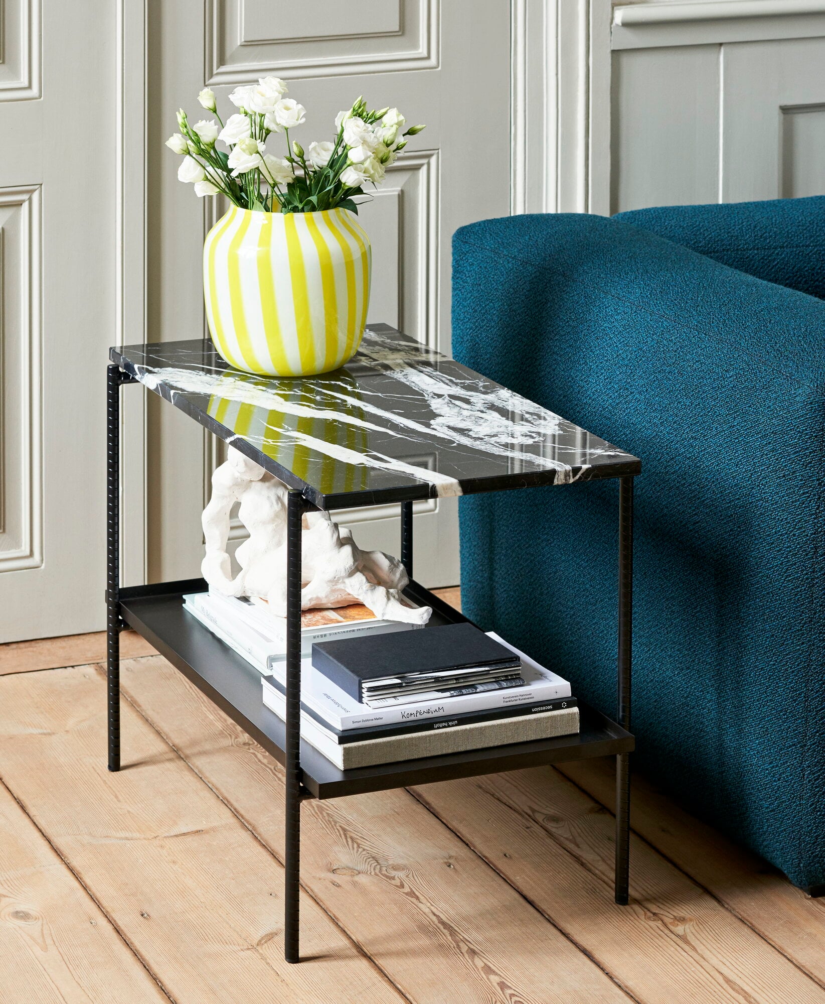 HAY Rebar side table, 75 x 44 cm, black - black marble | Finnish