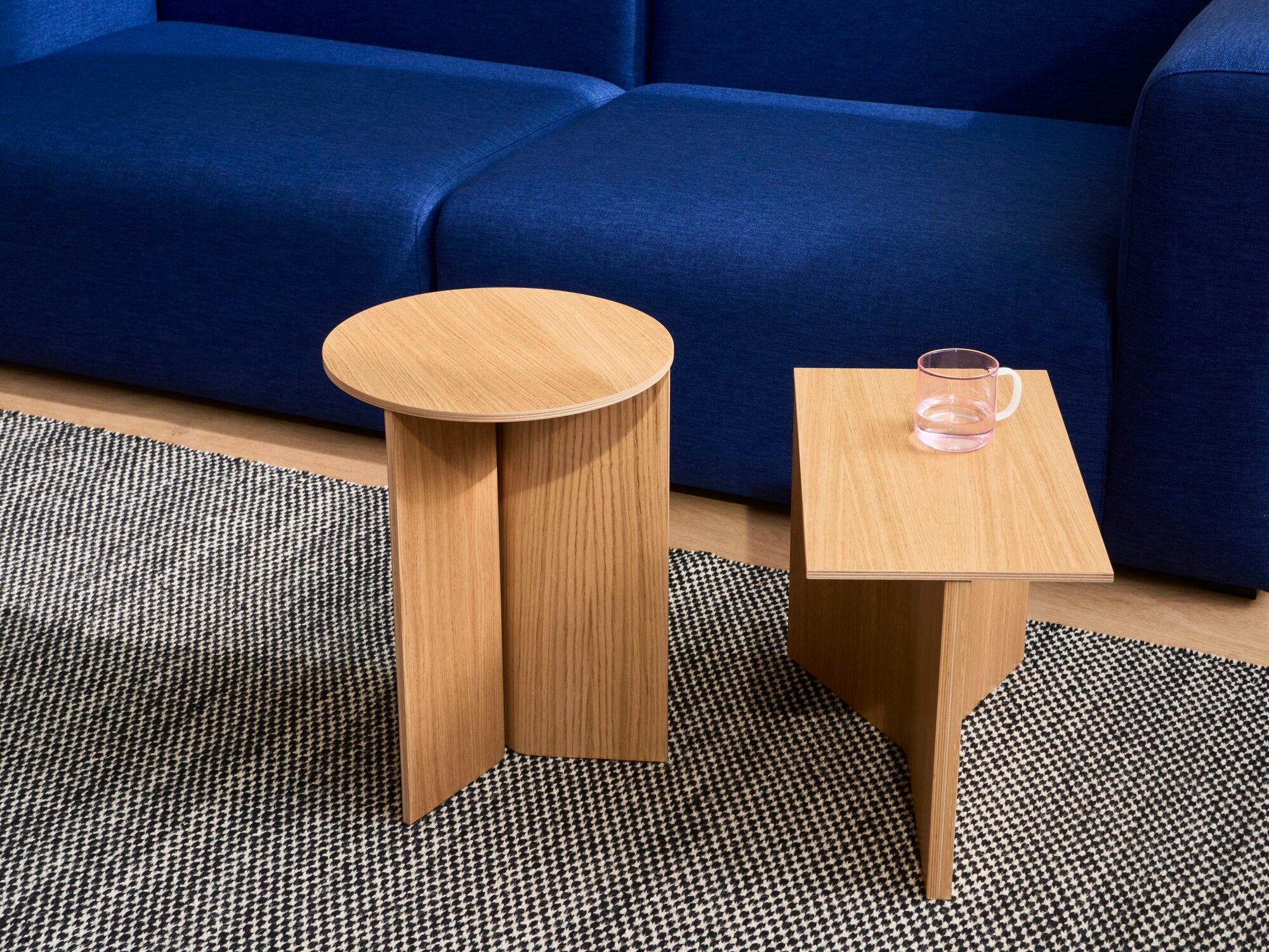HAY Slit Wood table, 35 cm, high, lacquered oak | Finnish