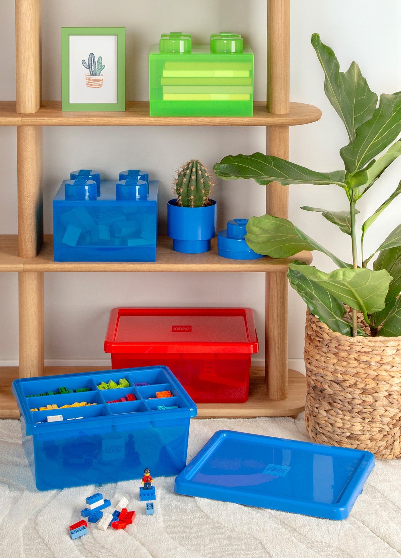 Room Copenhagen Lego Storage Brick 4 Top Lid, translucent blue ...