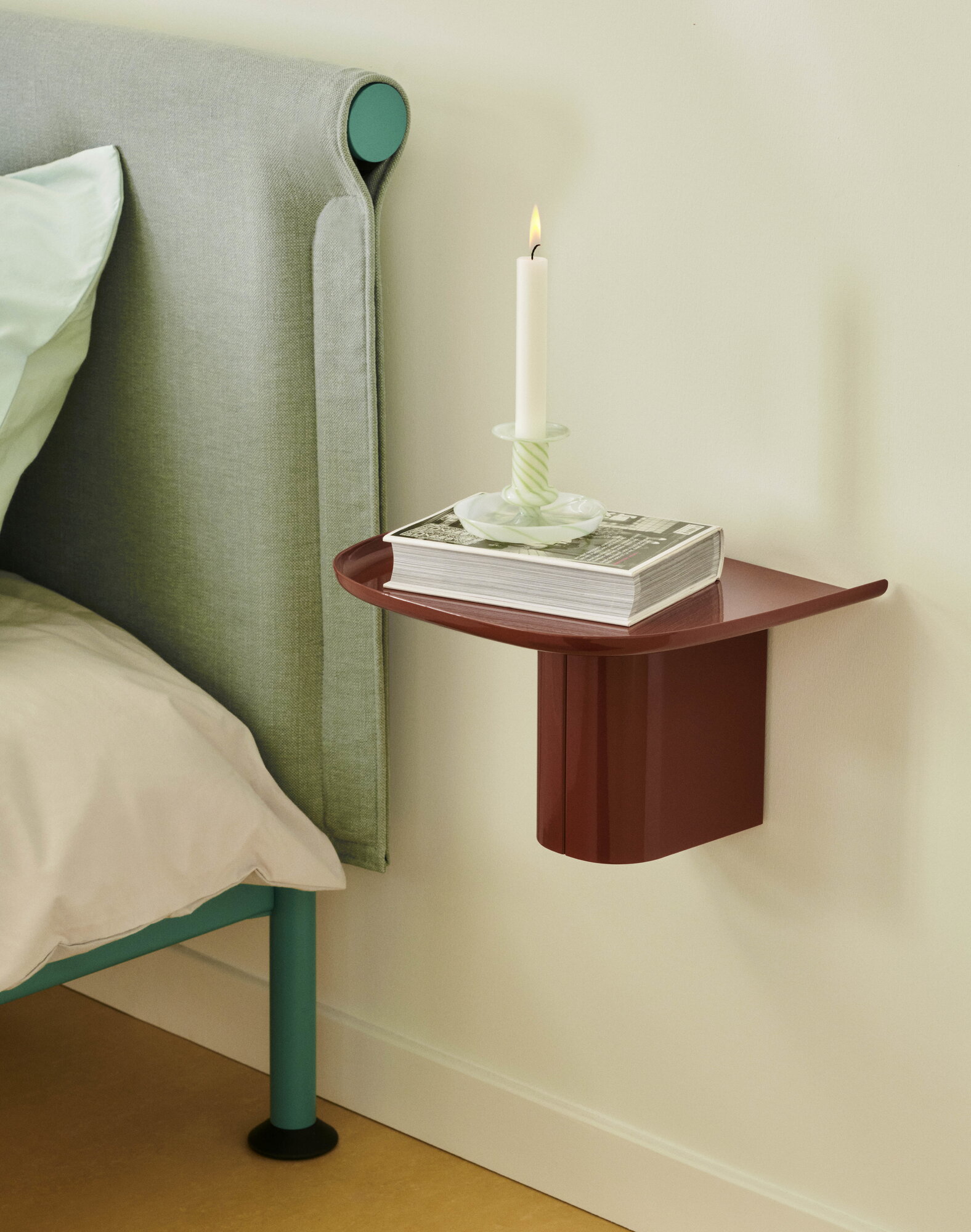 HAY Korpus shelf S, 1 hook, brick red | Finnish Design Shop