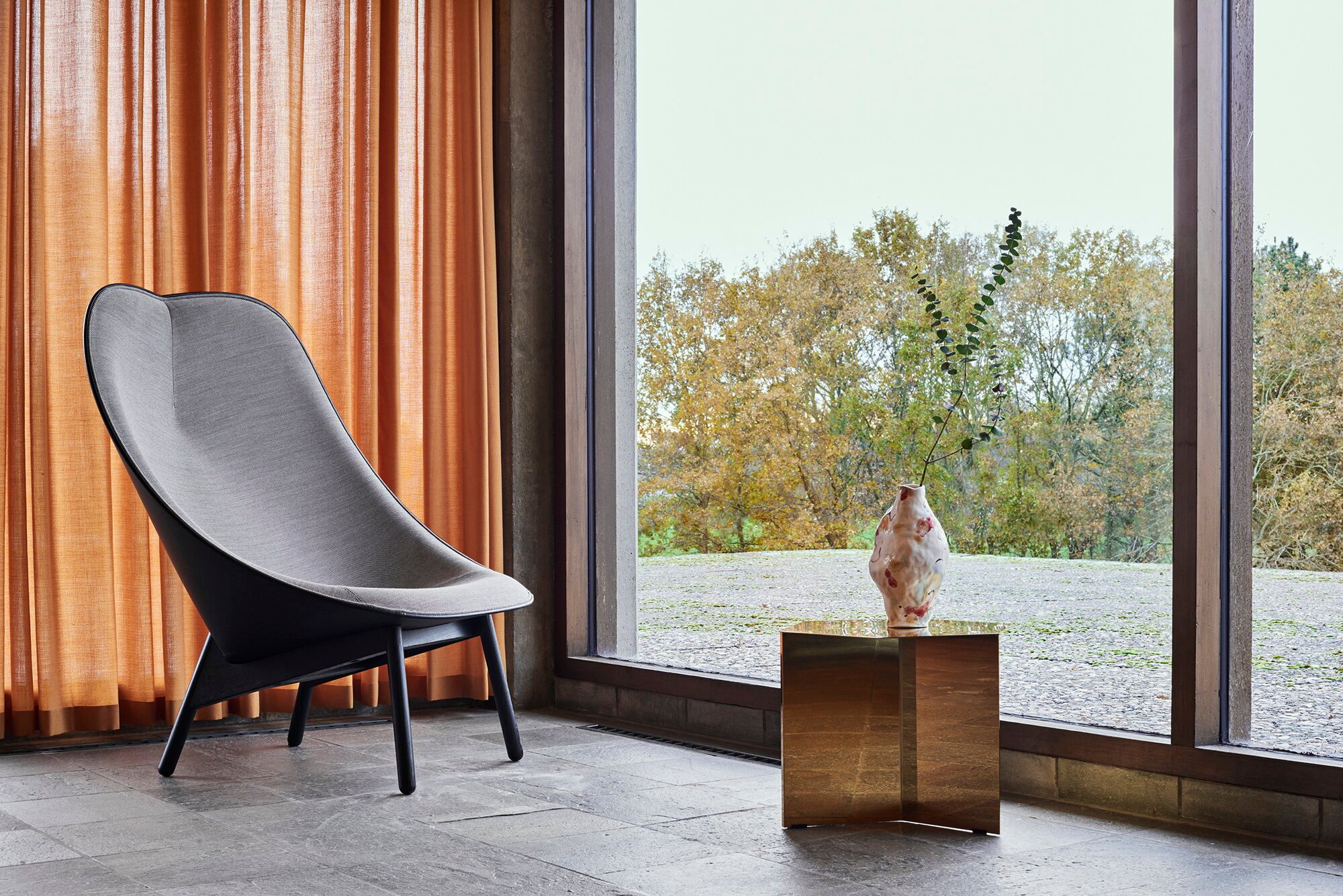 HAY Slit table, 45 cm, brass | Finnish Design Shop