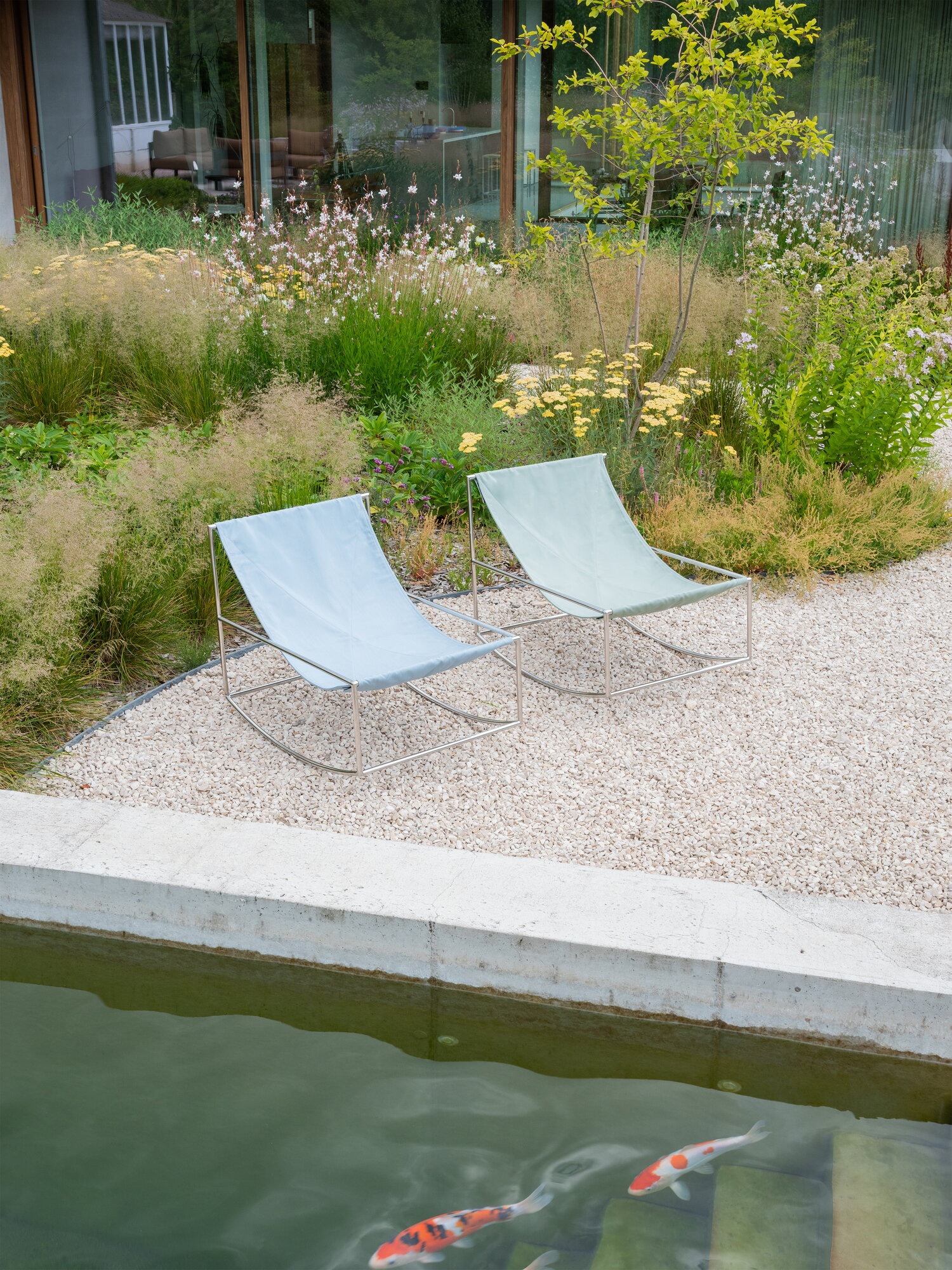 valerie_objects Rocking Chair, stainless steel - light blue | Finnish ...