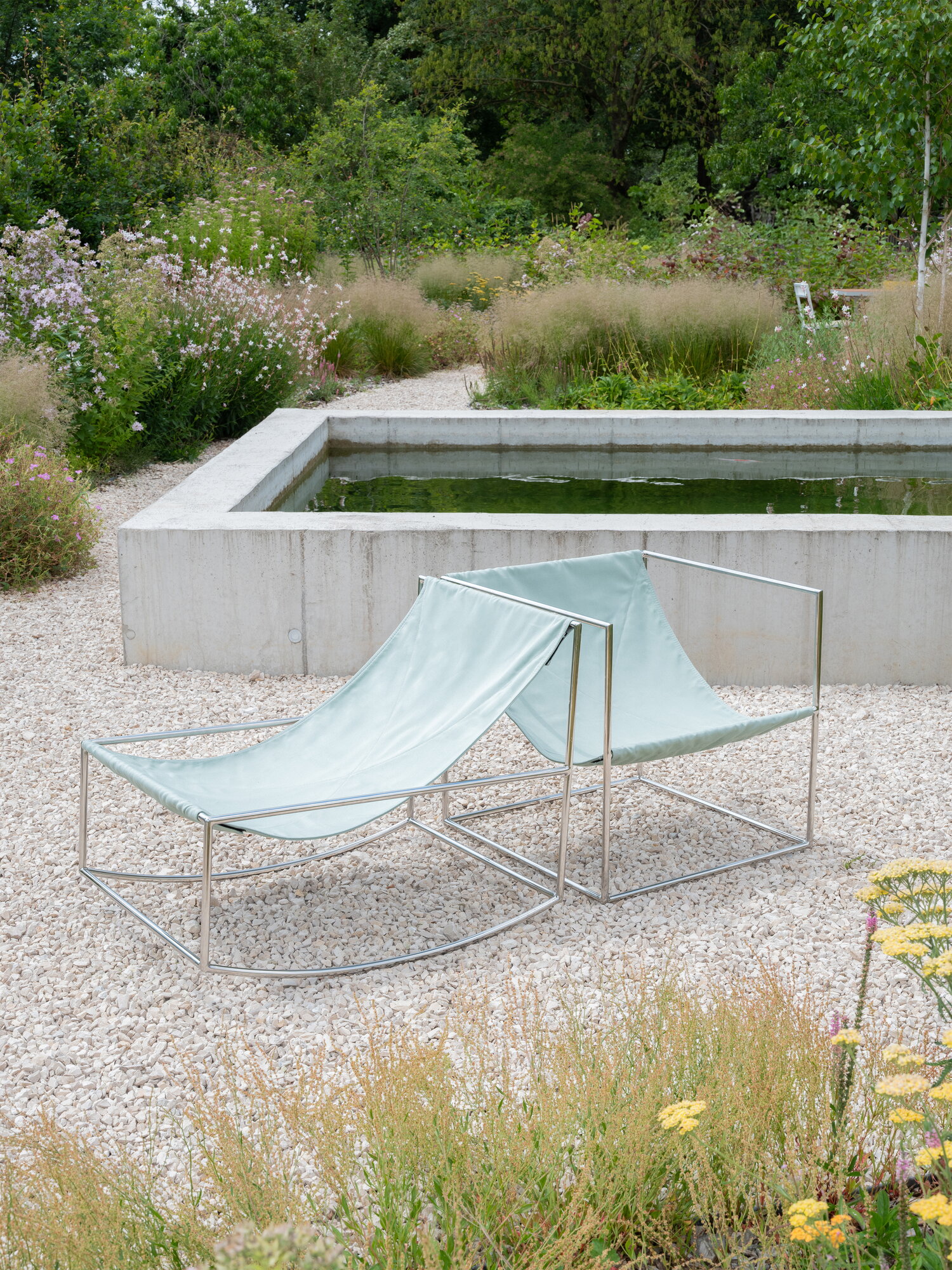 valerie_objects Rocking Chair, stainless steel - green | Finnish Design ...