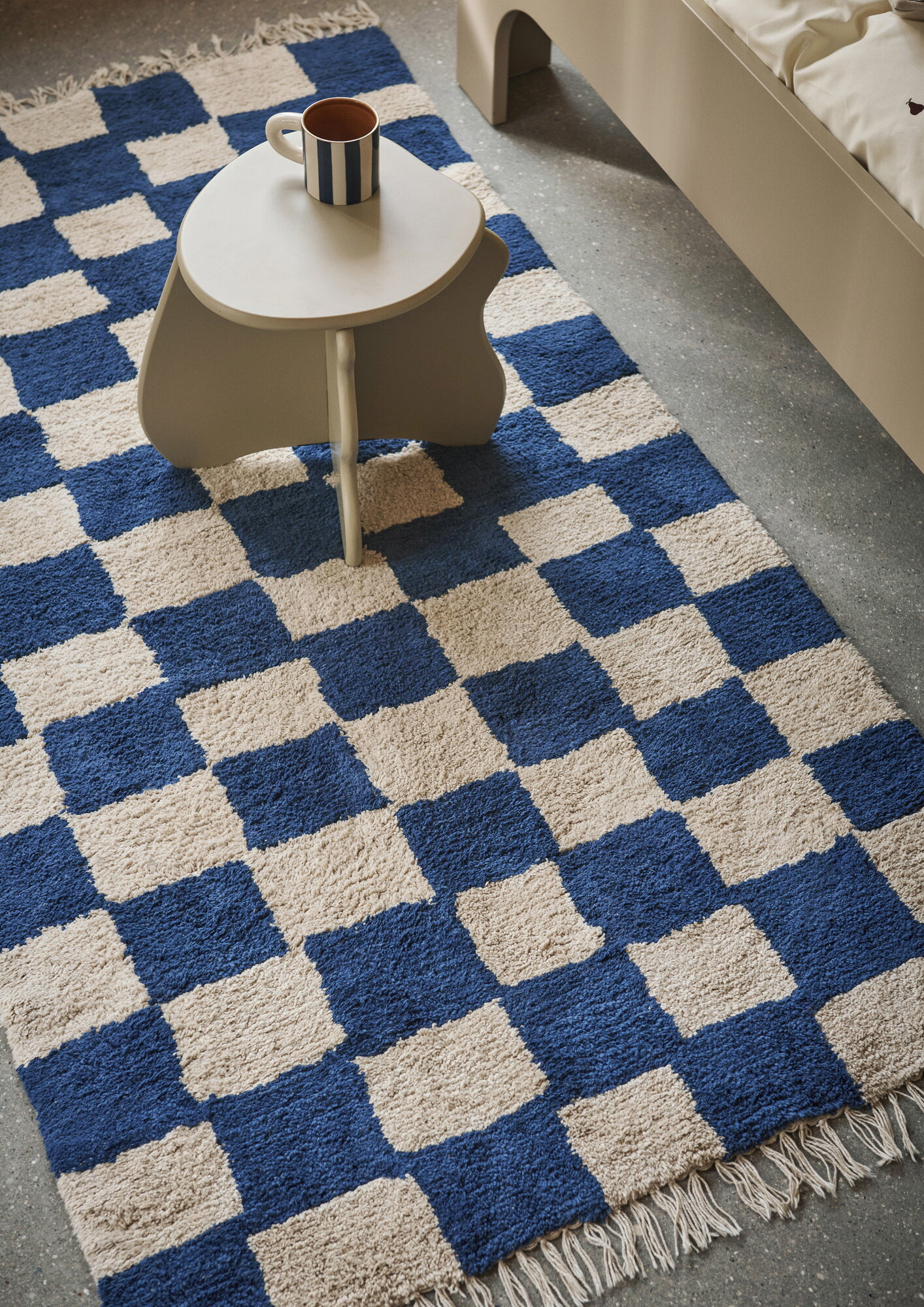 Ferm Living Mara Washable rug, 150 x 80 cm, deep blue - warm sand ...