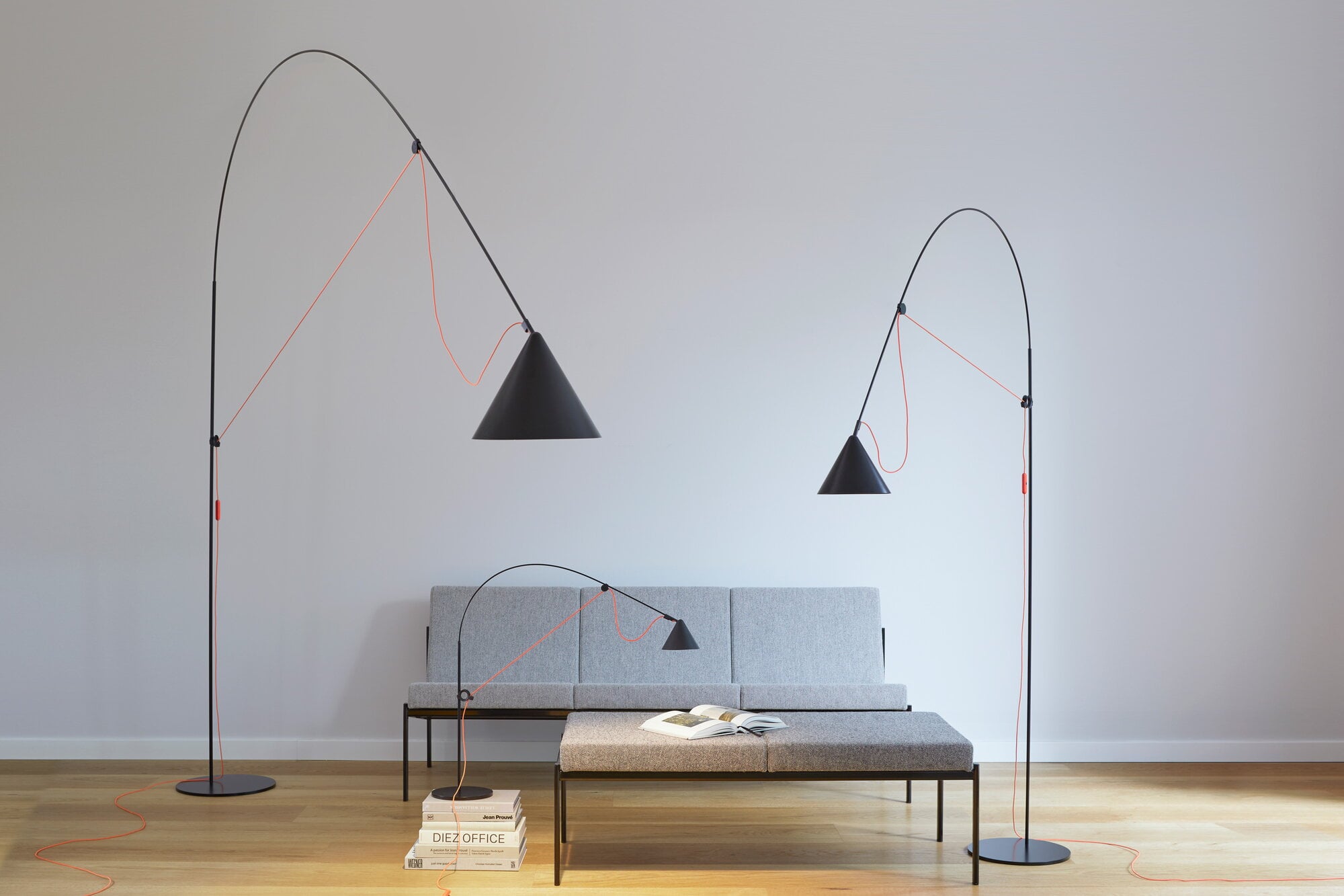 Midgard AYNO L floor lamp, 3000K, black - orange | Finnish Design Shop