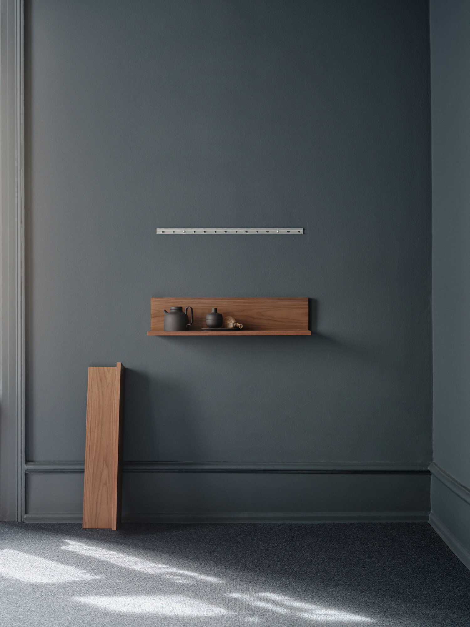 View of New Works Tana wall shelf, walnut | Finnish Design Shop