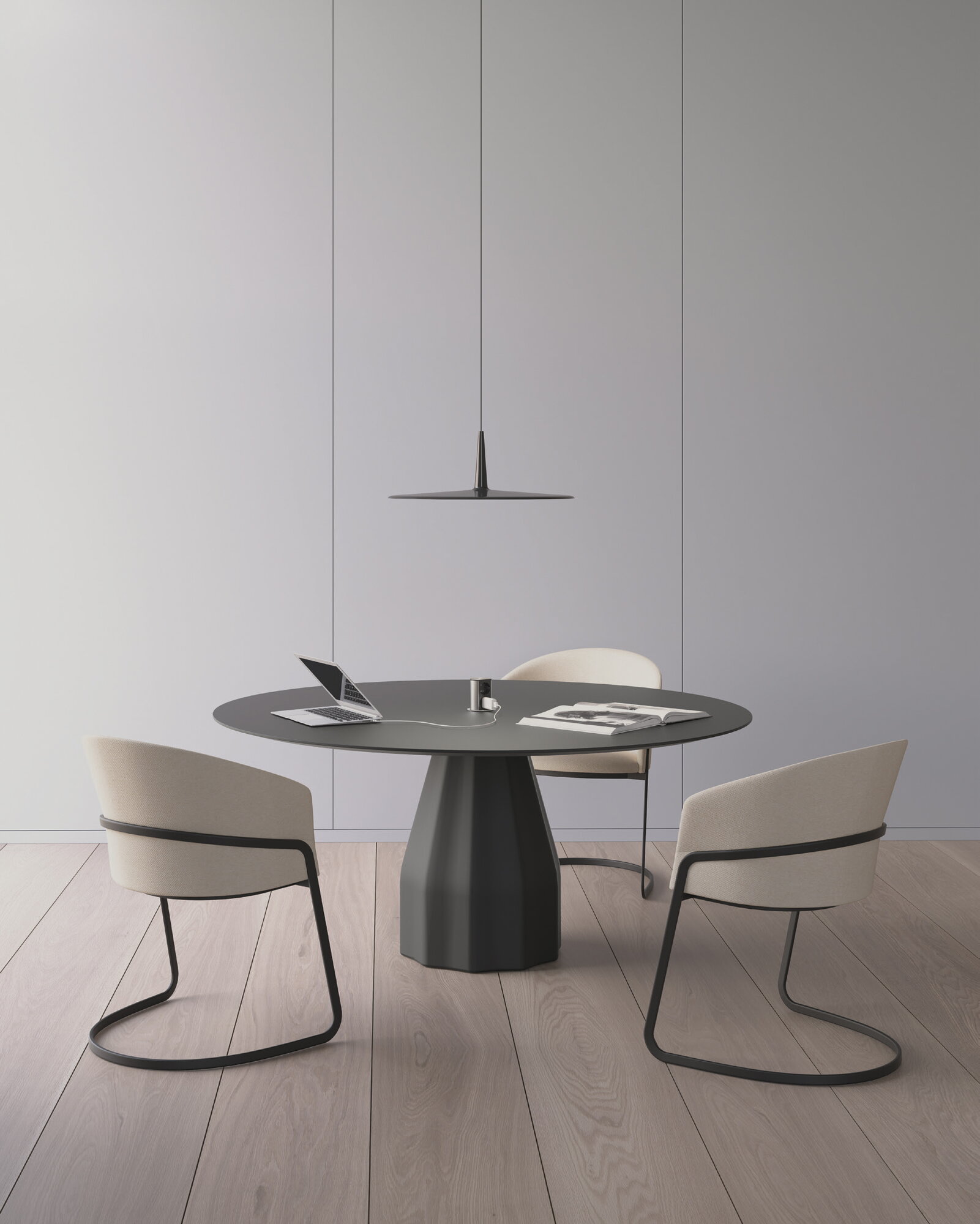 Viccarbe Burin table, 150 cm, black - black laminate | Finnish
