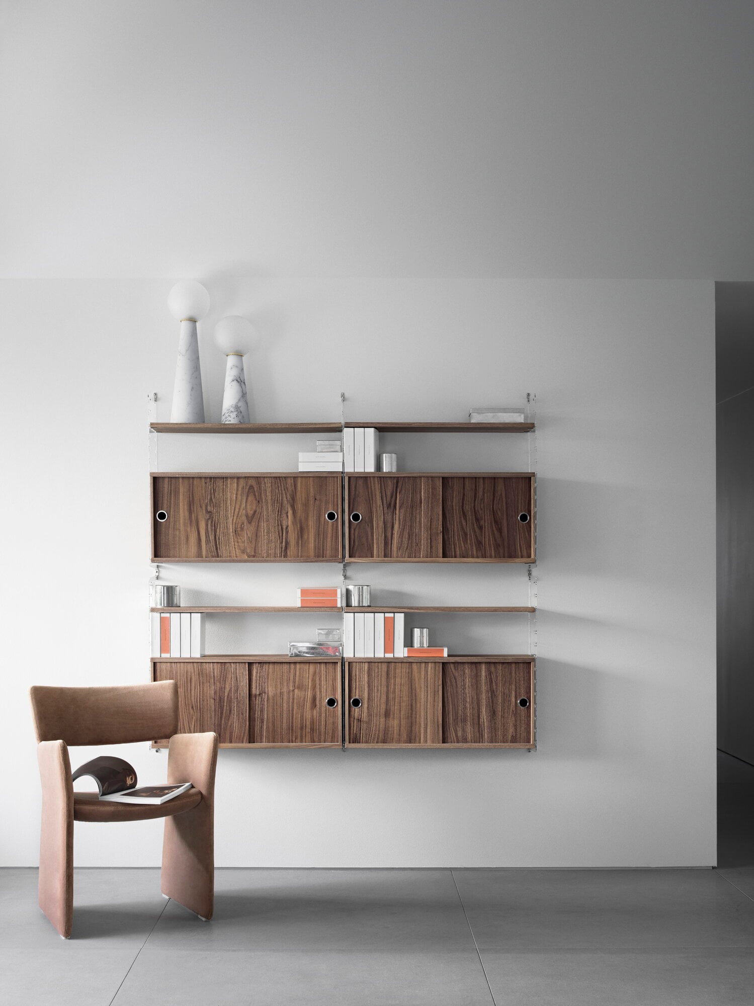 String Furniture String shelf 78 x 30 cm, 3-pack, walnut | Finnish