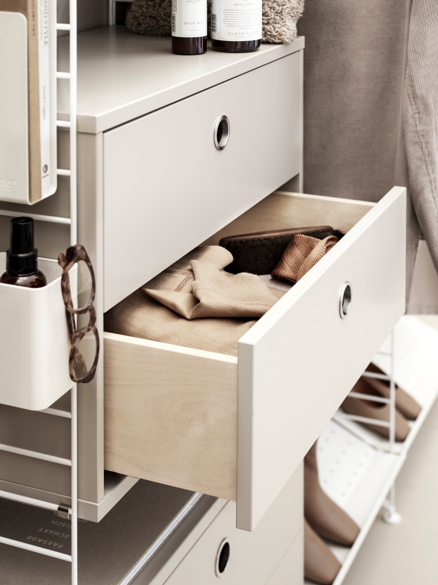 String Furniture String chest with 2 drawers, 78 x 30 cm, beige ...