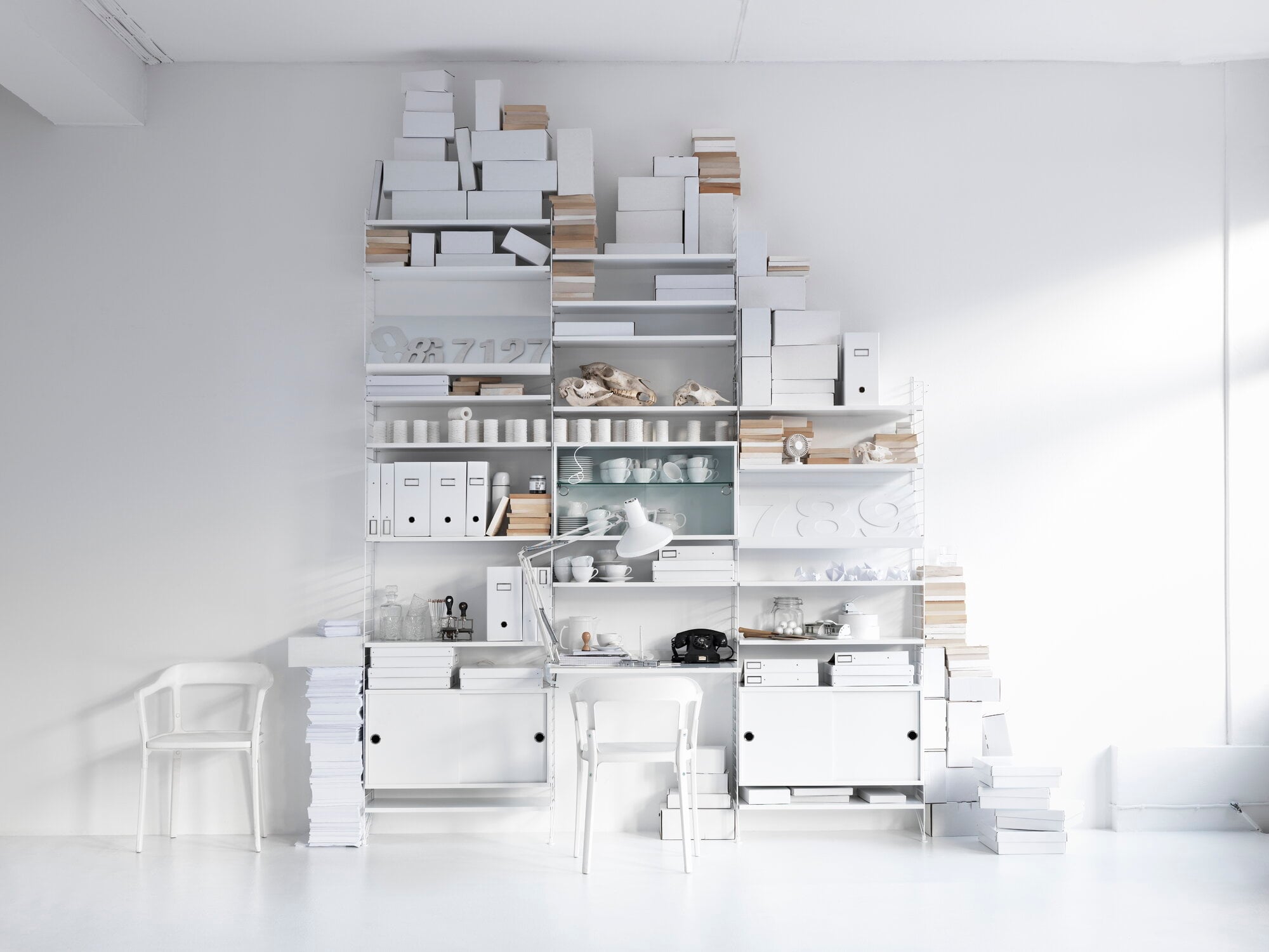 String Furniture String cabinet, 78 x 20 cm, white | Finnish