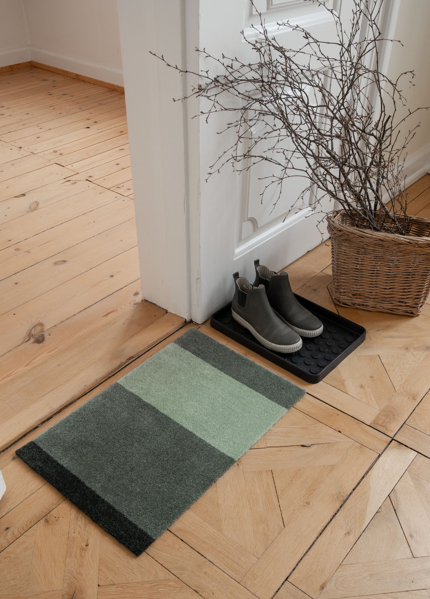 Horizontal Shape Rug Tica Copenhagen Stripes horizontal rug, 40 x 60 cm, green | Finnish ...