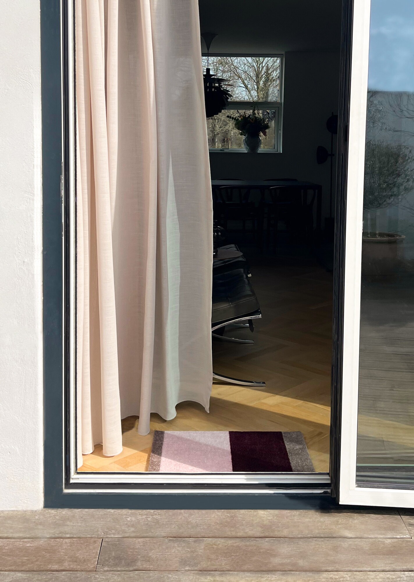 Tica Copenhagen Stripes horizontal rug, 40 x 60 cm, sand - bordeaux ...