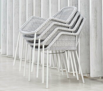 Cane-line Breeze dining chair, stackable, white grey