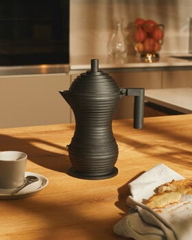 Alessi Pulcina espresso coffee maker, 6 cups, black