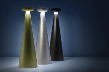 Alessi Lampada da tavolo portatile Bedin, grigio, immagine decorativa