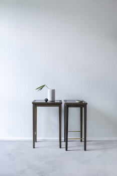 Sibast No 1 side table, 35 x 25 cm, dark oiled oak - black glass