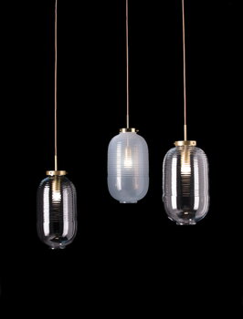 Bomma Lantern pendant, clear - patina gold, decoration image