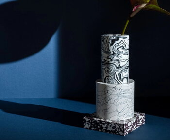 Tom Dixon Swirl vase, small, black - white