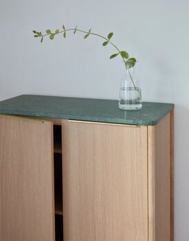 Skagerak Jut high cabinet, oak - green marble