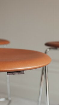 Fritz Hansen Dot high stool, walnut leather - chrome