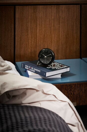 Arne Jacobsen AJ City Hall table clock with alarm, black